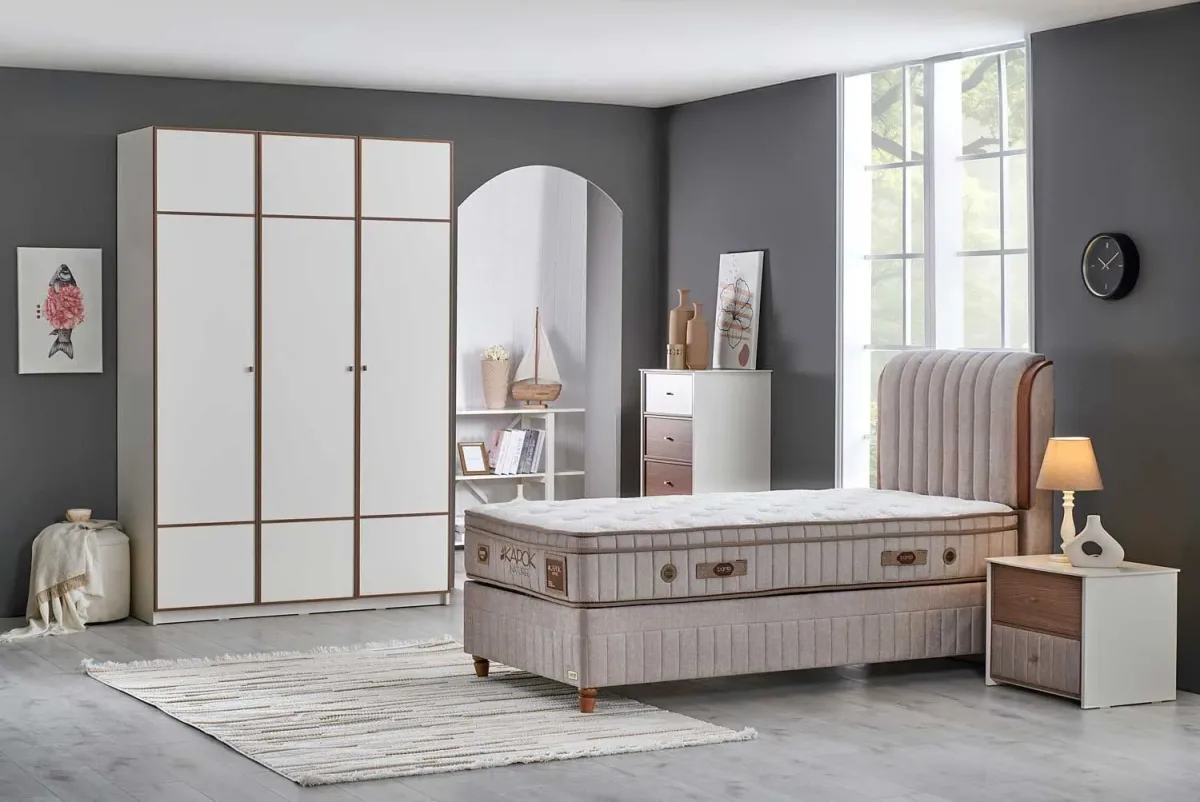 Bambi Kapok Naturel Set - tek kişilik, yatak odasında