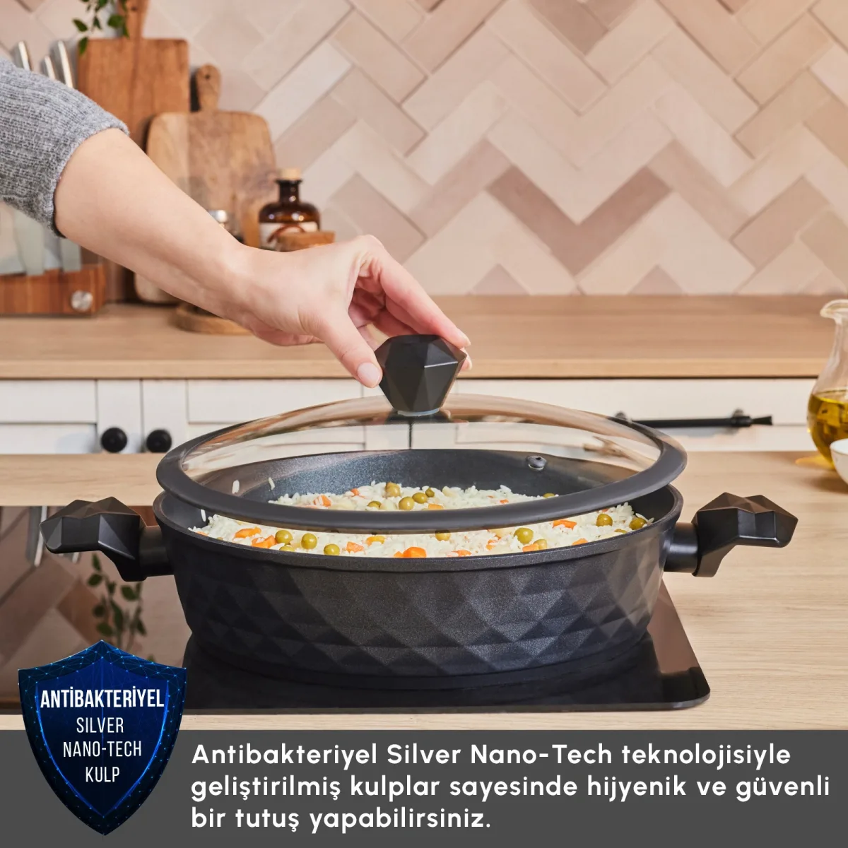 Karaca Biodiamond Antibakteriyel Kulp Karnıyarık Tencere 30 cm - görsel 4