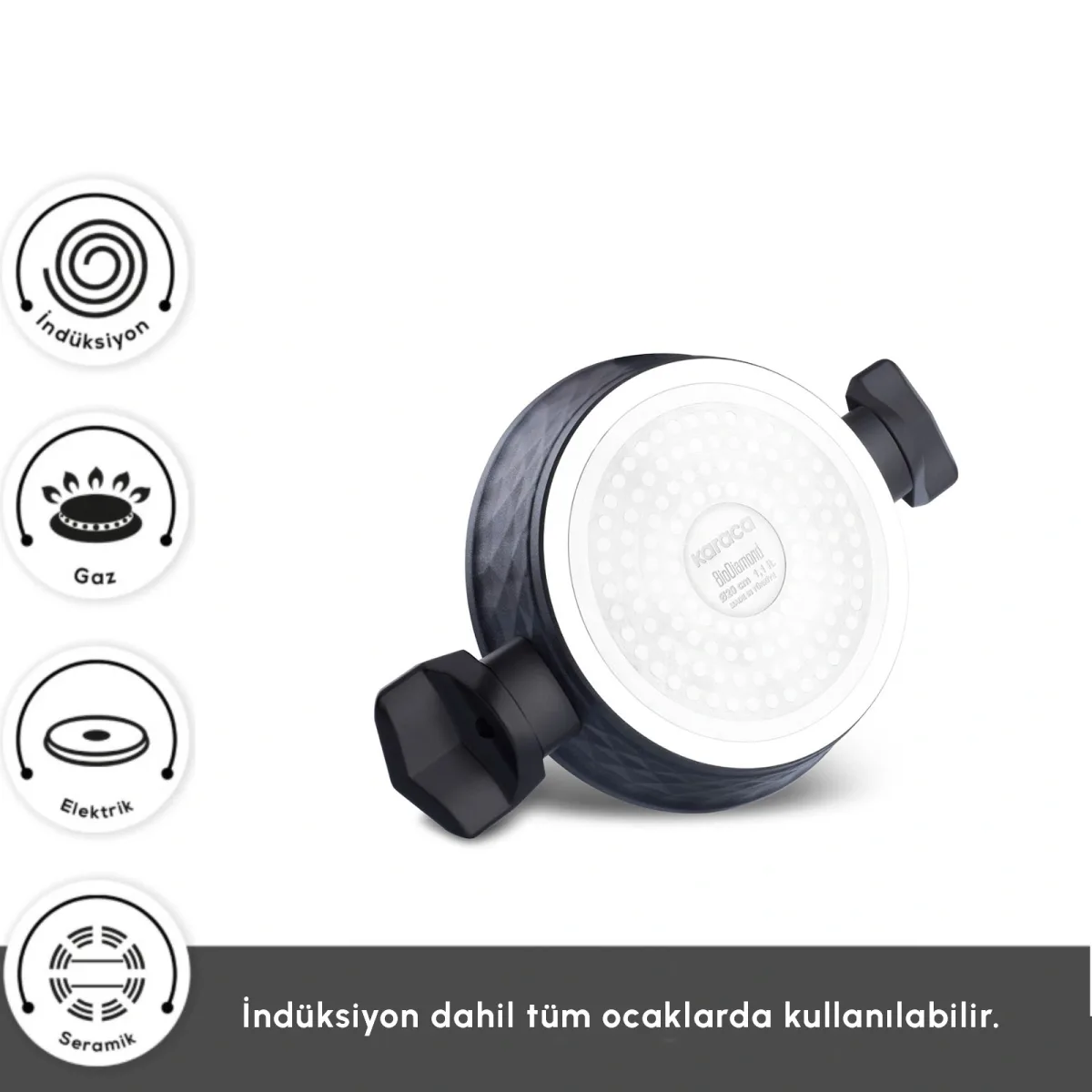 Karaca Biodiamond Antibakteriyel Kulp İndüksiyon Tabanlı 6 Parça Sahan Seti - görsel 5
