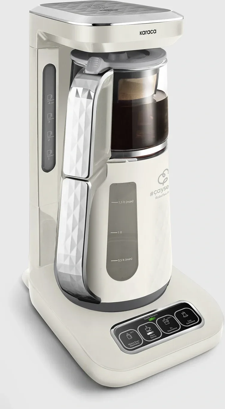 Karaca Çaysever Robotea Pro Quartz 4 in 1 Konuşan Çay Makinesi Creamy - görsel 2
