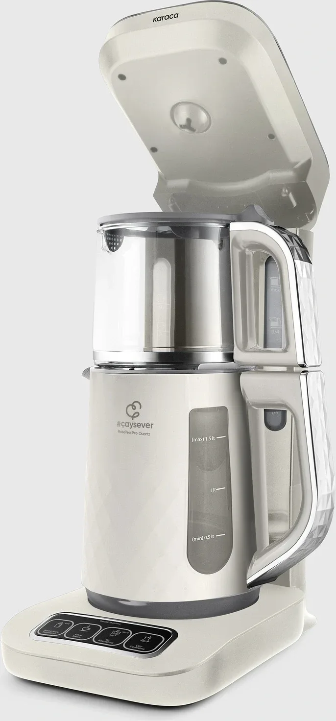 Karaca Çaysever Robotea Pro Quartz 4 in 1 Konuşan Çay Makinesi Creamy - görsel 4