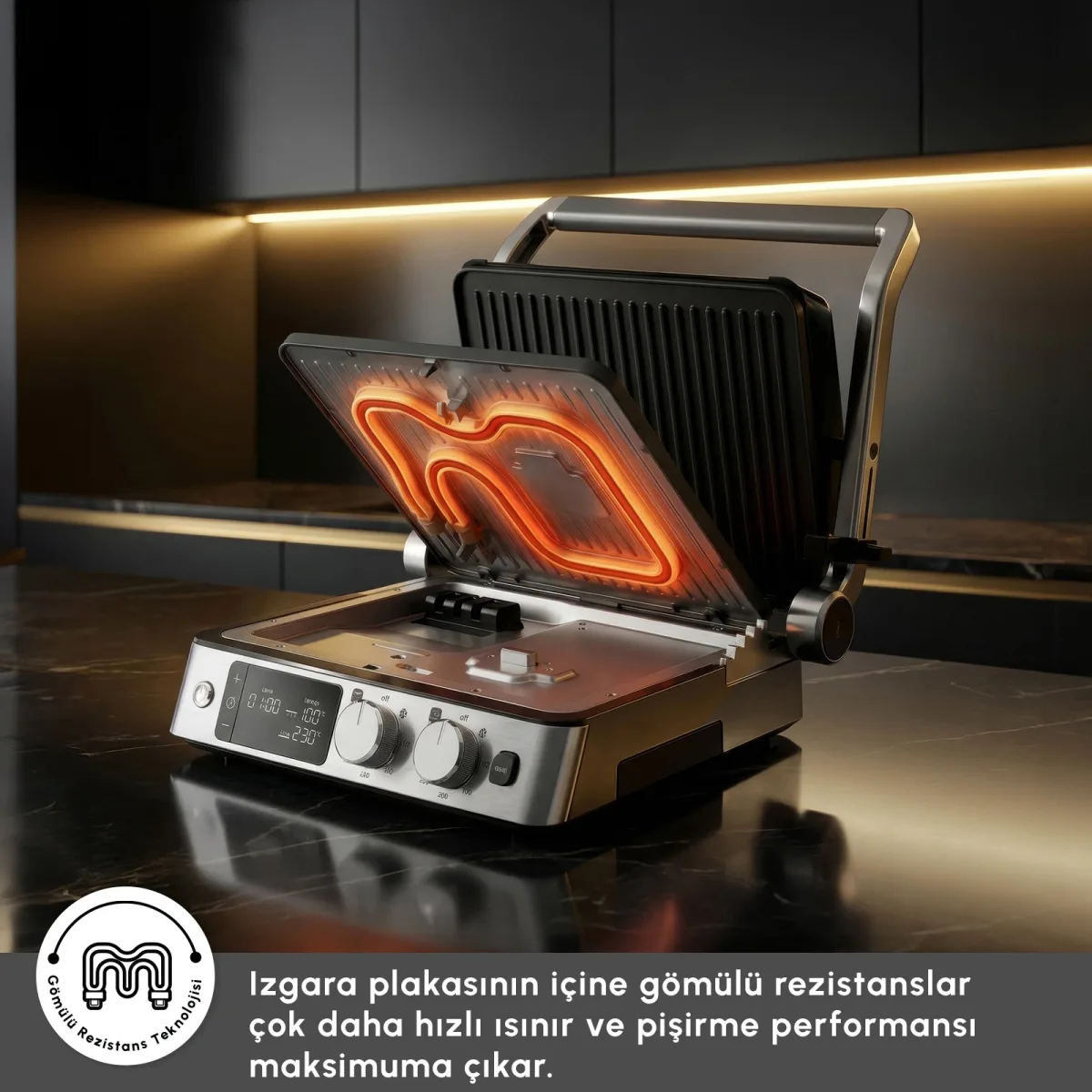 Karaca Compact Steel Sear and Grill Inox 2008 Döküm Izgara ve Tost Makinesi 6 Dilim Kapasiteli - görsel 5