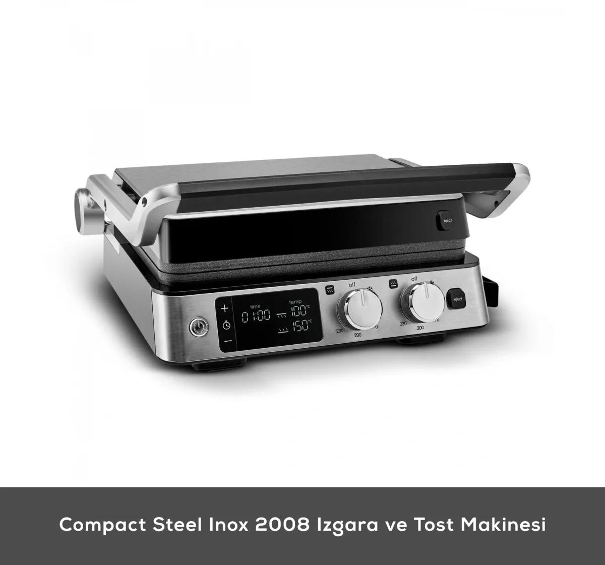 Karaca Compact Steel Sear and Grill Inox 2008 Döküm Izgara ve Tost Makinesi 6 Dilim Kapasiteli - görsel 4