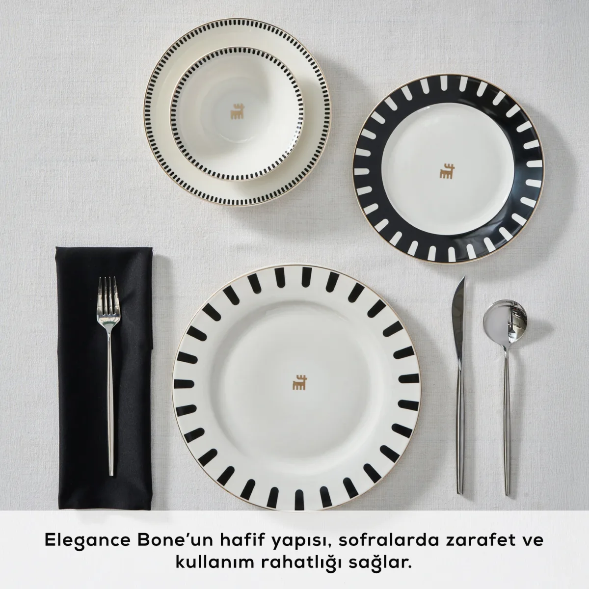 Karaca Elegance Bone 50.Yıl İmza Koleksiyonu Kore 24 Parça 6 Kişilik Yemek Takımı - görsel 4