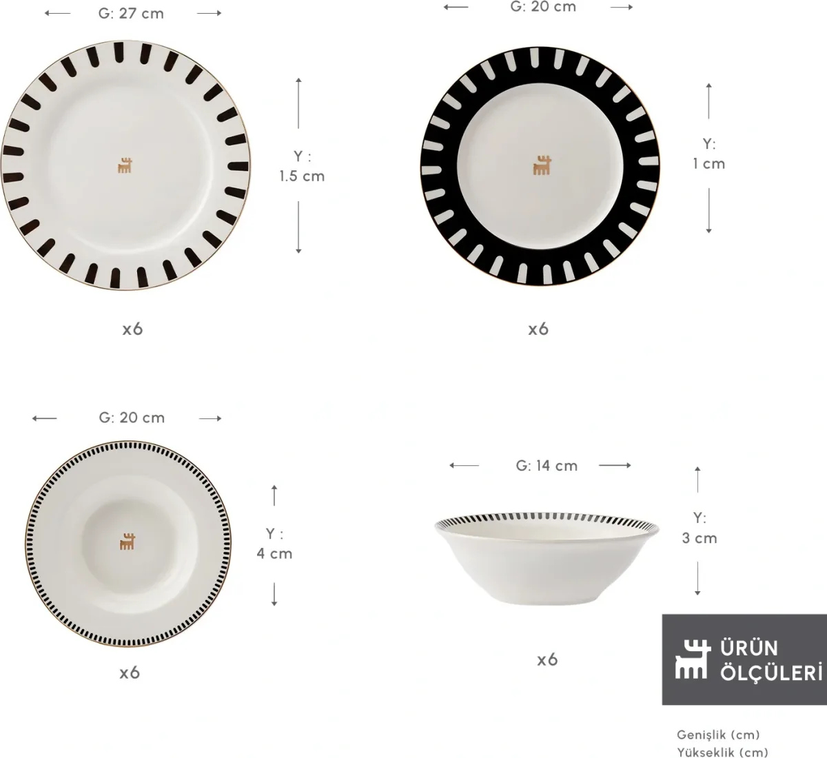 Karaca Elegance Bone 50.Yıl İmza Koleksiyonu Kore 24 Parça 6 Kişilik Yemek Takımı - görsel 2