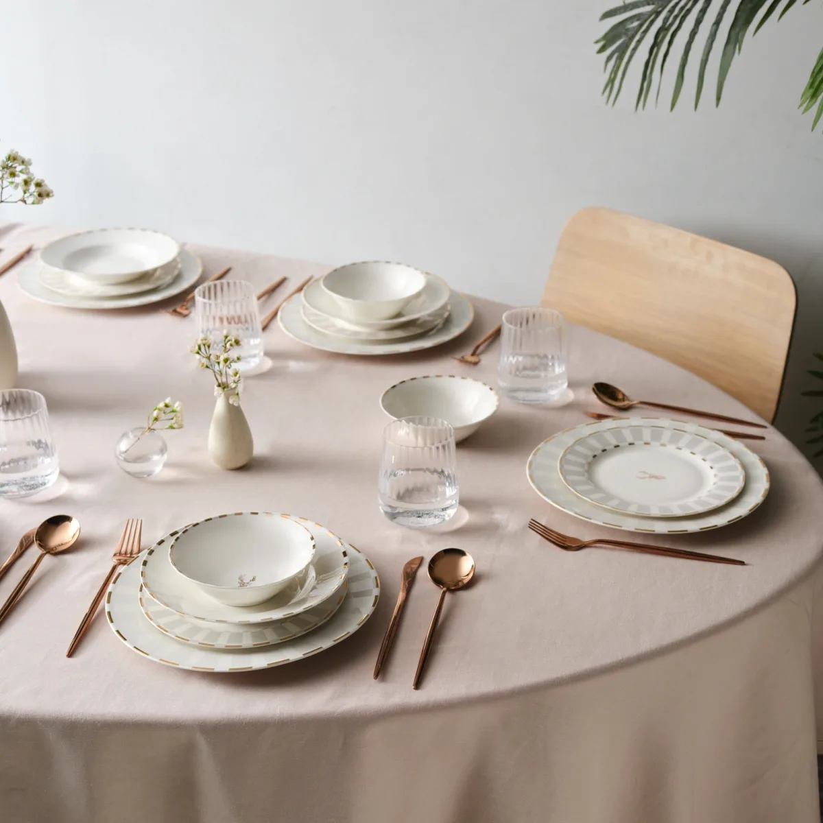 Karaca Elegance Bone Aries Metalic 24 Parça 6 Kişilik Yemek Takımı - görsel 5