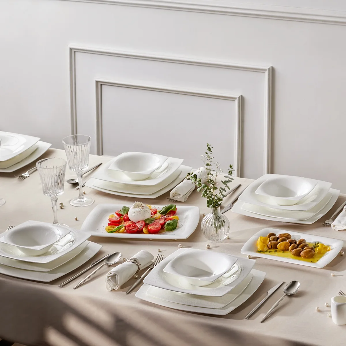 Karaca Fine Pearl Helen 58 Parça 12 Kişilik Kare Yemek Takımı - görsel 2