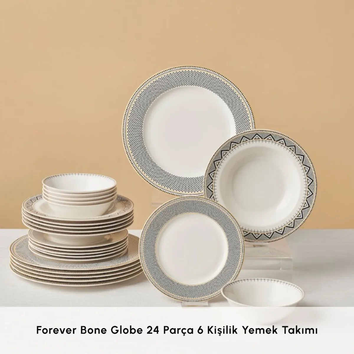 Karaca Forever Bone Globe 24 Parça 6 Kişilik Yemek Takımı - görsel 4