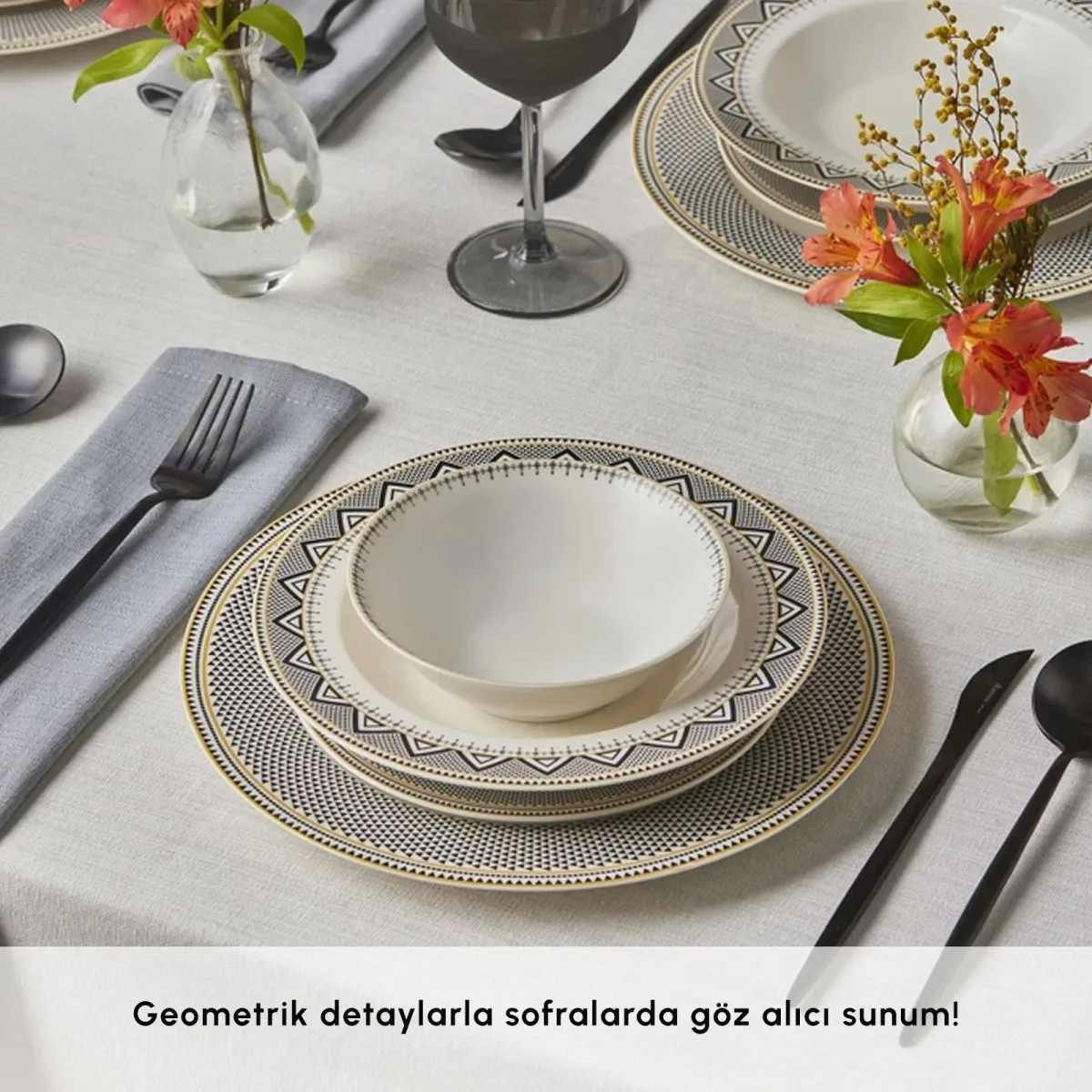 Karaca Forever Bone Globe 24 Parça 6 Kişilik Yemek Takımı - görsel 2