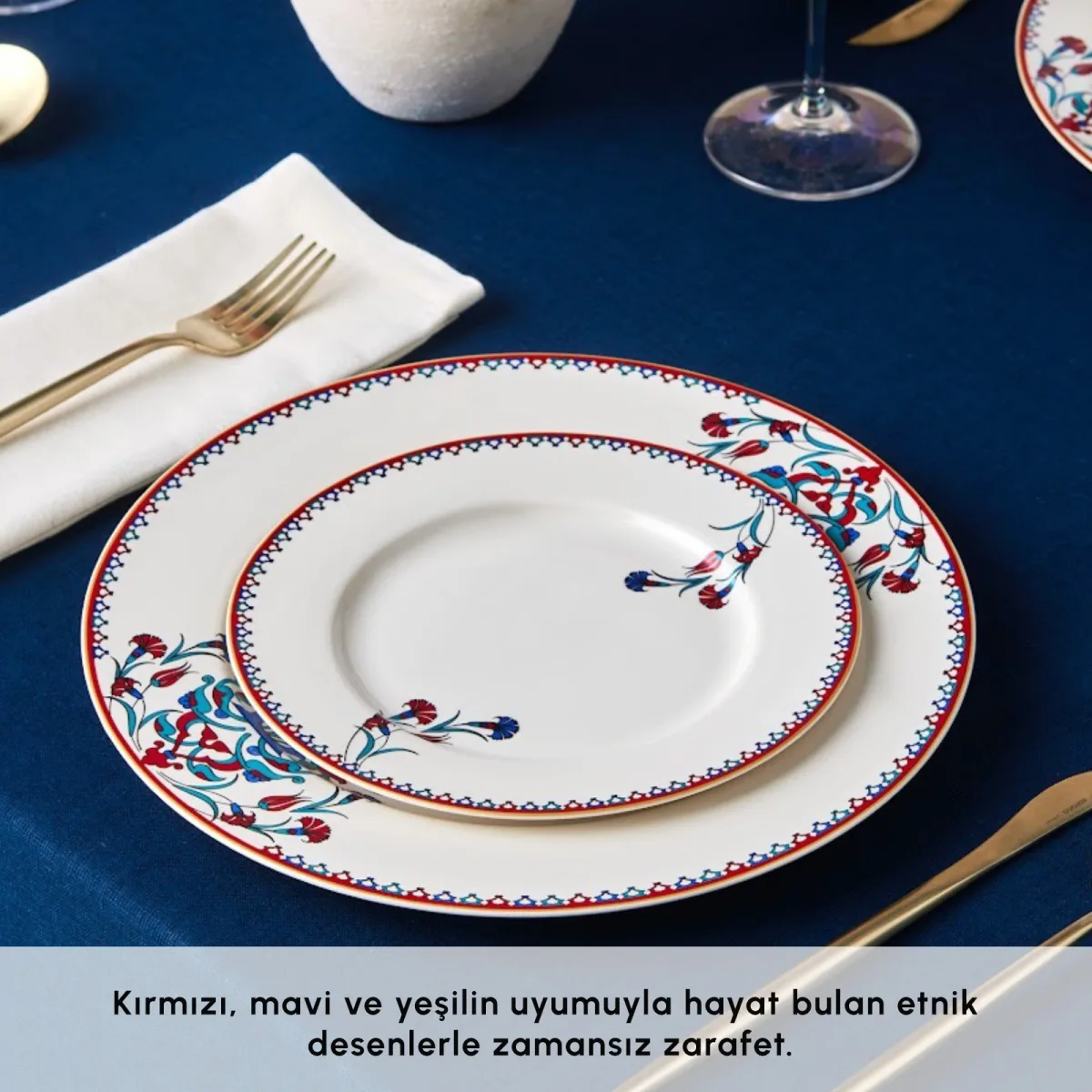 Karaca Forever Bone Nakkaş 24 Parça 6 Kişilik Yemek Takımı - görsel 4