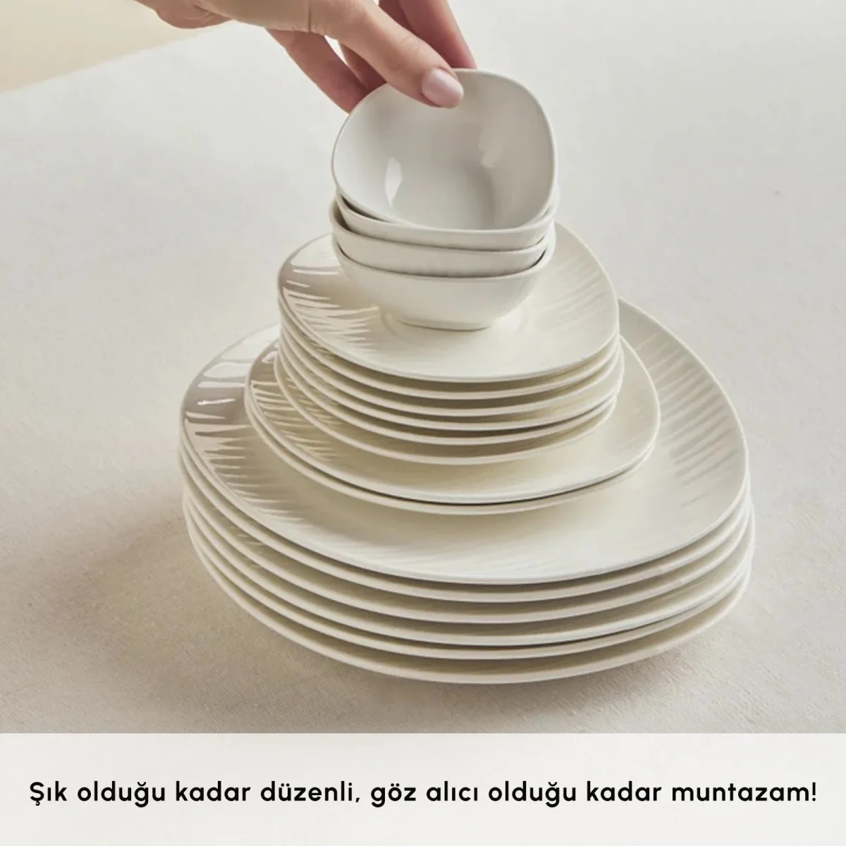 Karaca Forever Bone Oyster 26 Parça 6 Kişilik Kahvaltı Takımı - görsel 5