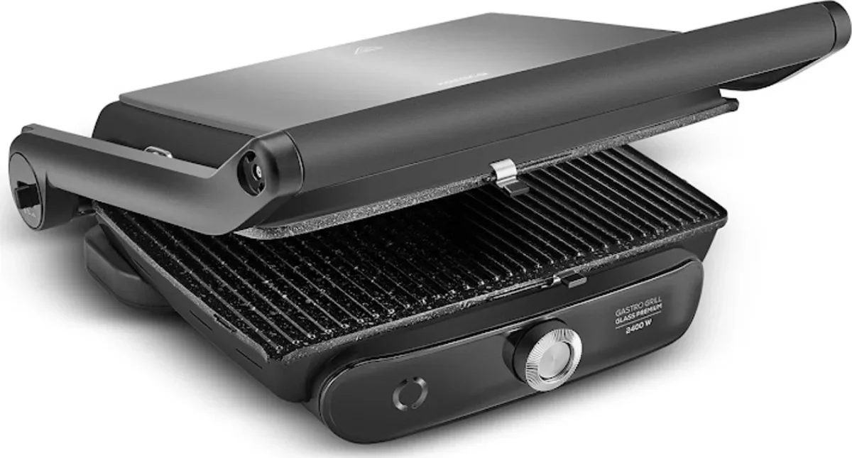 Karaca Gastro Grill Glass Premium 6 Dilim Kapasiteli Döküm Tost Makinesi Black Chrome 2400W - görsel 5