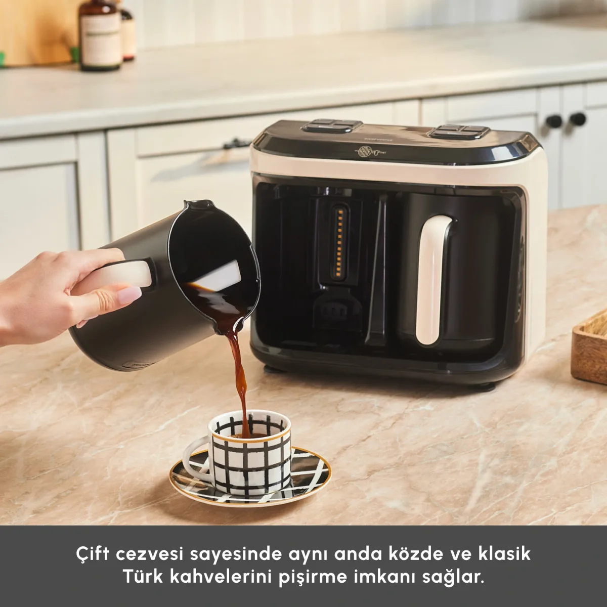 Karaca Hatır Hüp Düet Aroma İkili Türk Kahve Makinesi Soft Cream - görsel 5