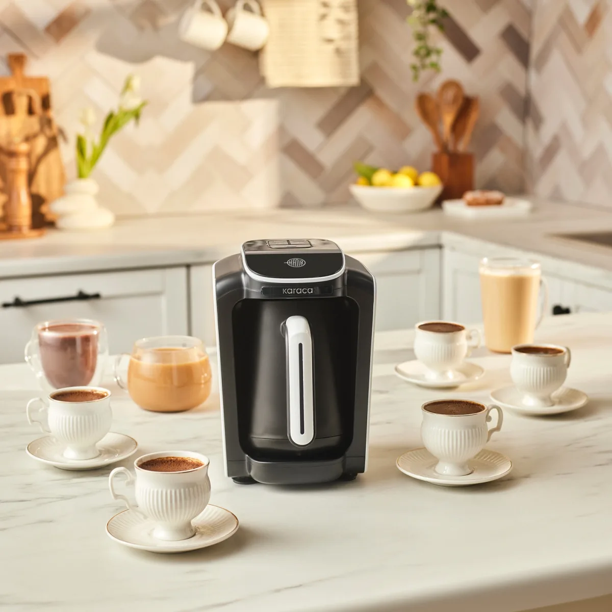 Karaca Hatır Neo-S Sütlü 5 Fincan Kapasiteli Türk Kahve Makinesi Porcelain White