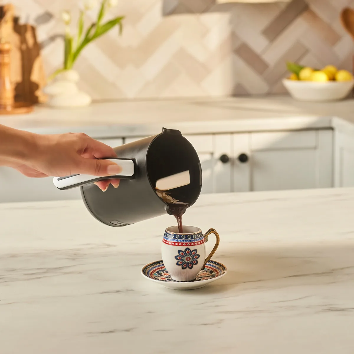 Karaca Hatır Neo-S Sütlü 5 Fincan Kapasiteli Türk Kahve Makinesi Porcelain White - görsel 3