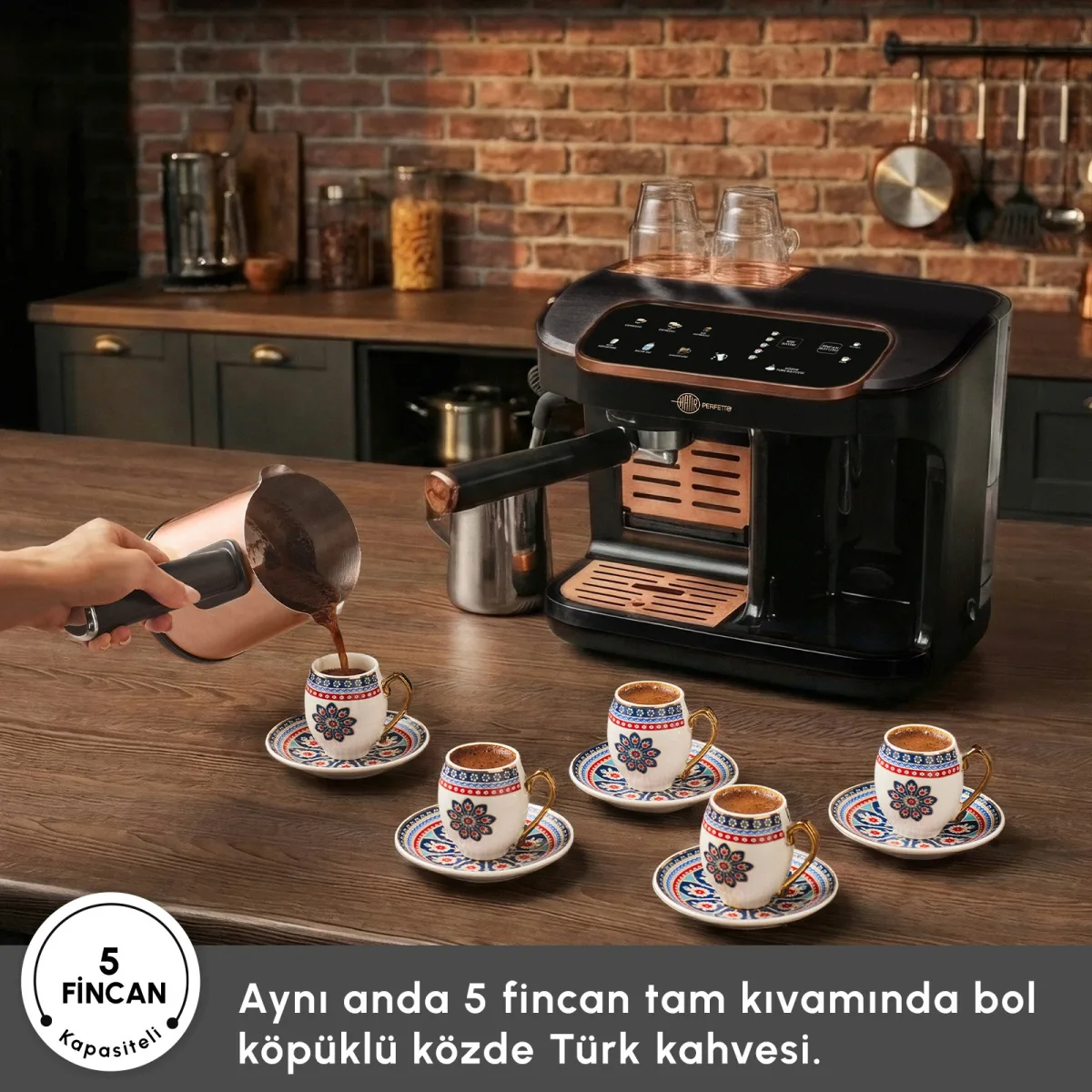 Karaca Hatır Perfetto Espresso ve Türk Kahvesi Makinesi Copper - görsel 6