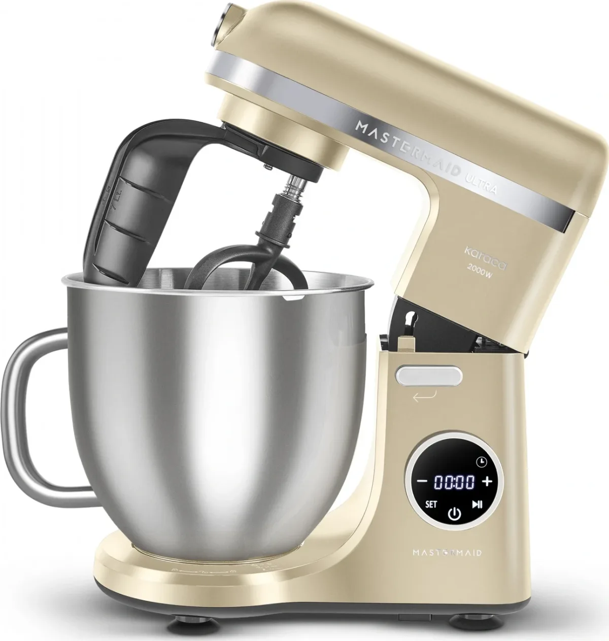 Karaca Mastermaid Chef Ultra D2000W Dijital Ekranlı Hamur Yoğurma Makinesi Mineral Gold 7L - görsel 2