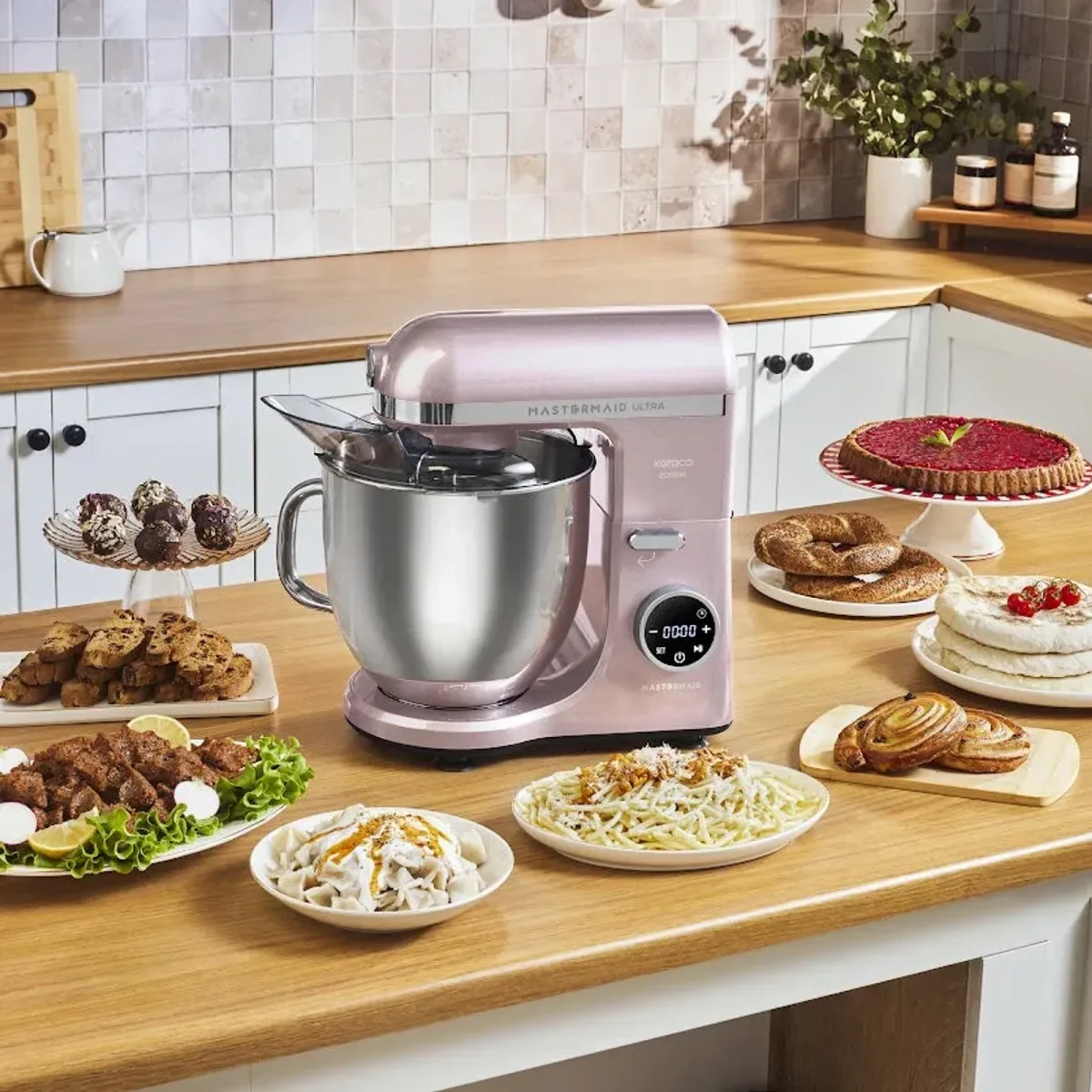 Karaca Mastermaid Chef Ultra D2000W Dijital Ekranlı Hamur Yoğurma Makinesi Rosegold 7L