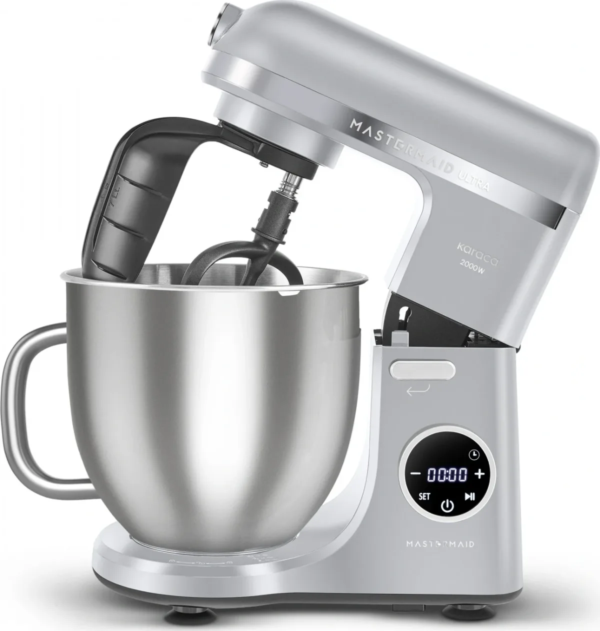 Karaca Mastermaid Chef Ultra D2000W Dijital Ekranlı Hamur Yoğurma Makinesi Silver 7L - görsel 2