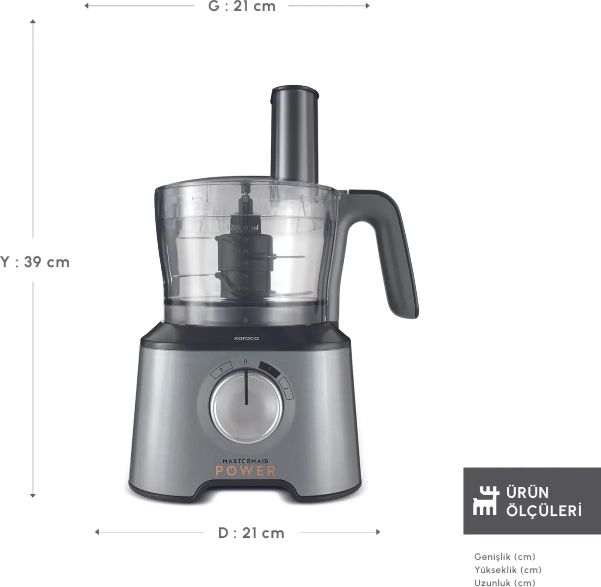 Karaca Mastermaid Power Multifunctional 10 in 1 Mutfak Robotu Galaxy Grey - görsel 2