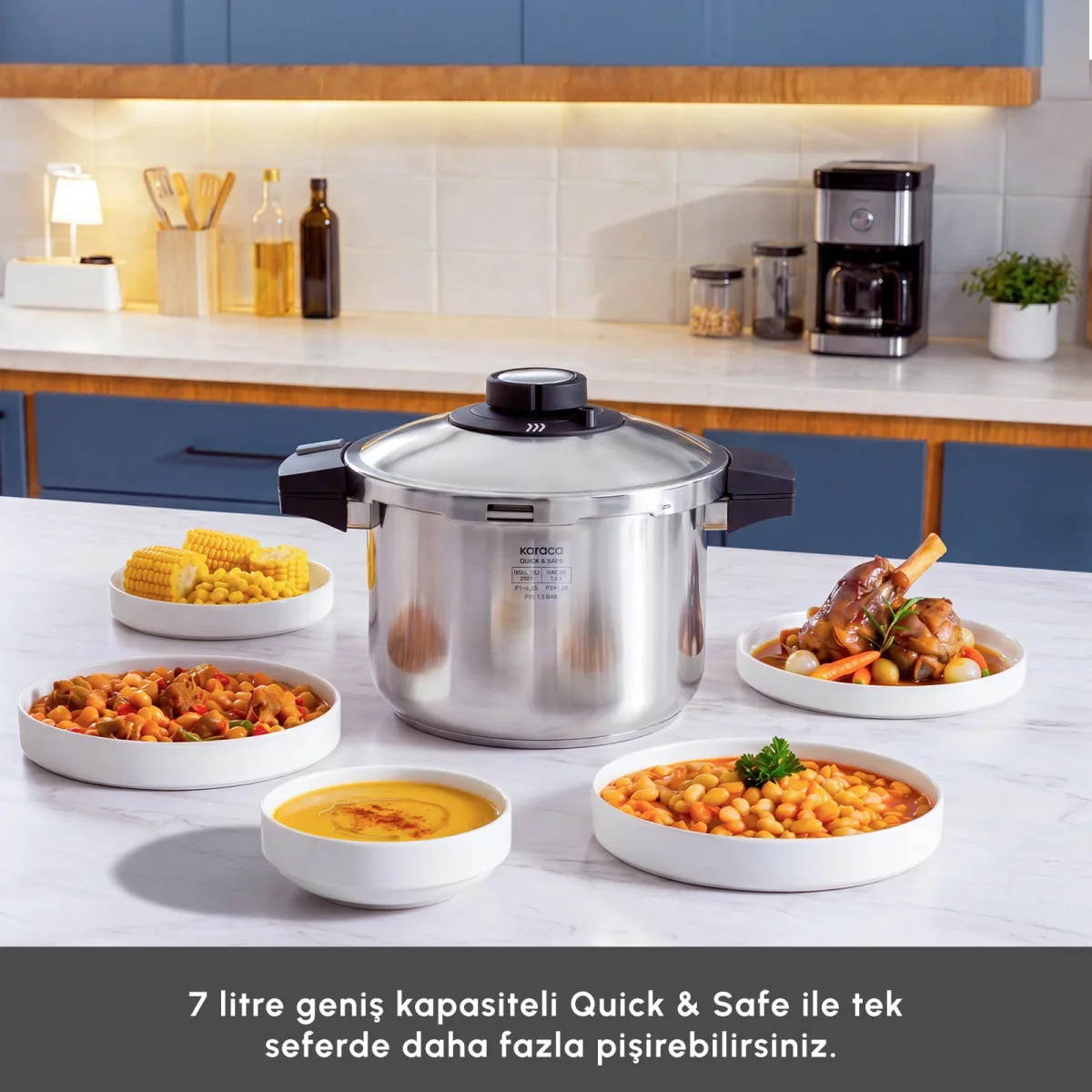 Karaca Quick And Safe İndüksiyon Tabanlı Düdüklü Tencere 7 Lt - görsel 4