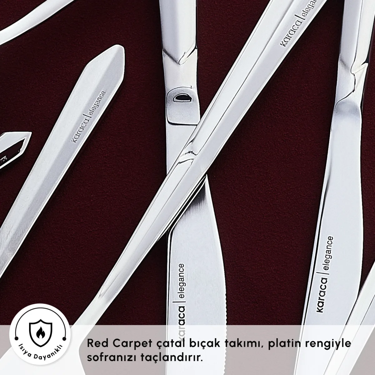 Karaca Red Carpet Collection Elegance New Diamond Platin 12 Kişilik 84 Parça Çatal Kaşık Bıçak Takımı - görsel 5