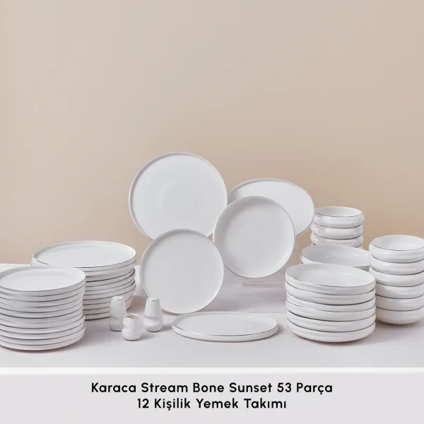 Karaca Red Carpet Collection Stream Bone Sunset 53 Parça 12 Kişilik Yemek Takımı Platin