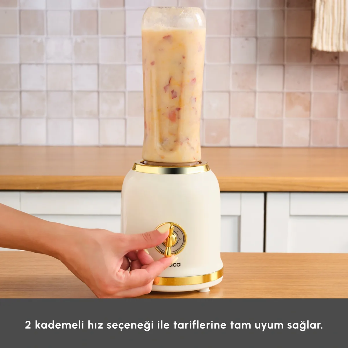 Karaca Retro Personal Kişisel Smoothie Blender Cream - görsel 6