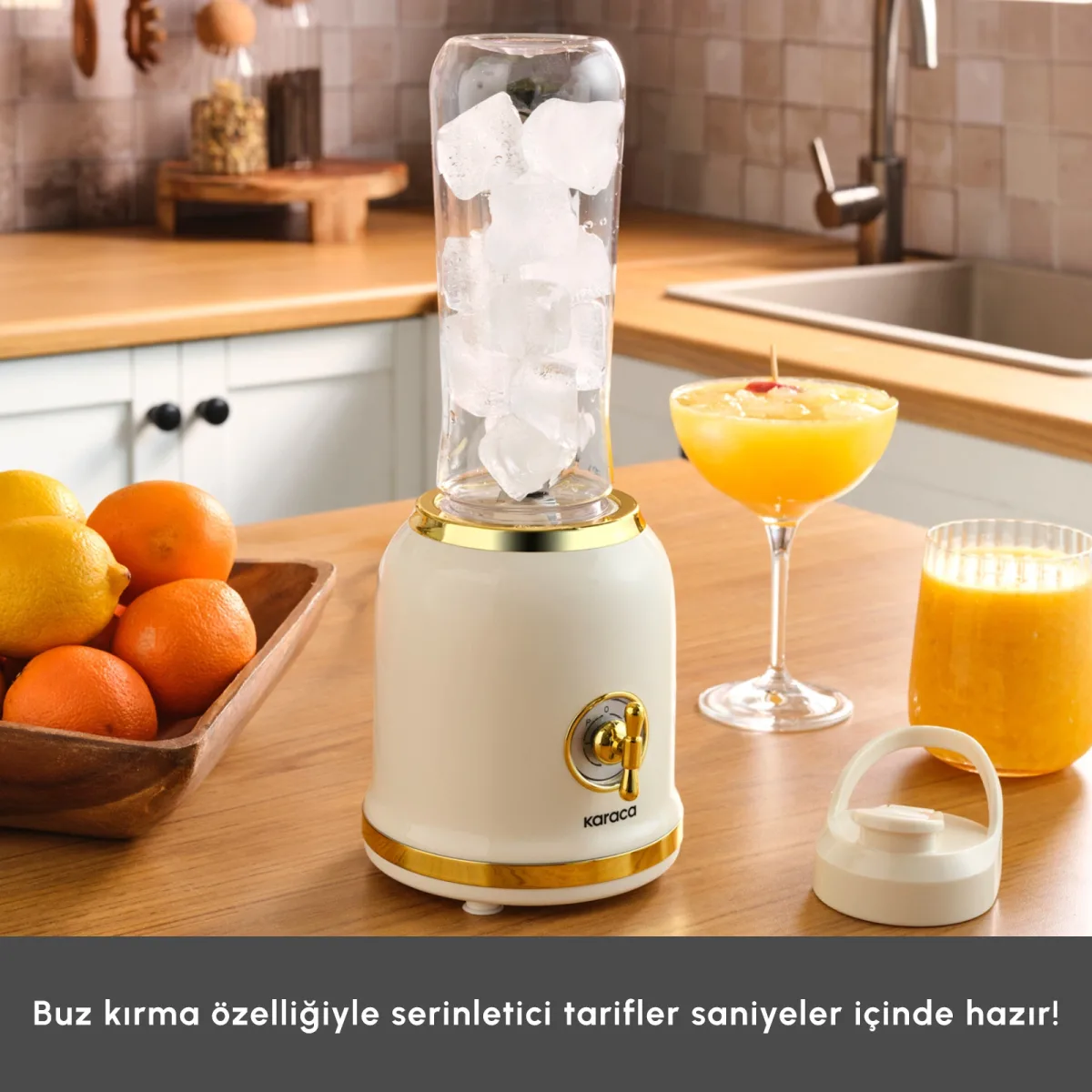 Karaca Retro Personal Kişisel Smoothie Blender Cream - görsel 4