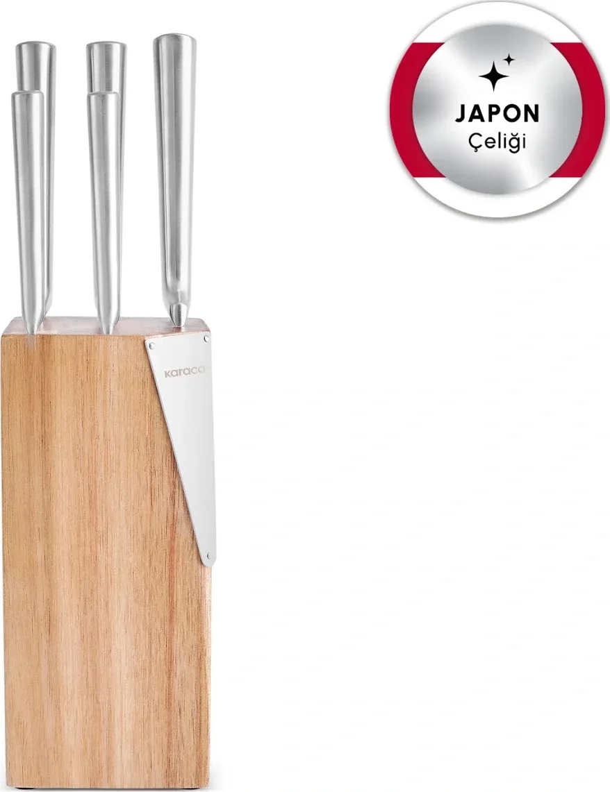 Karaca Samuray Thor New Japon Çeliği 6 Parça Bıçak Seti Ahşap