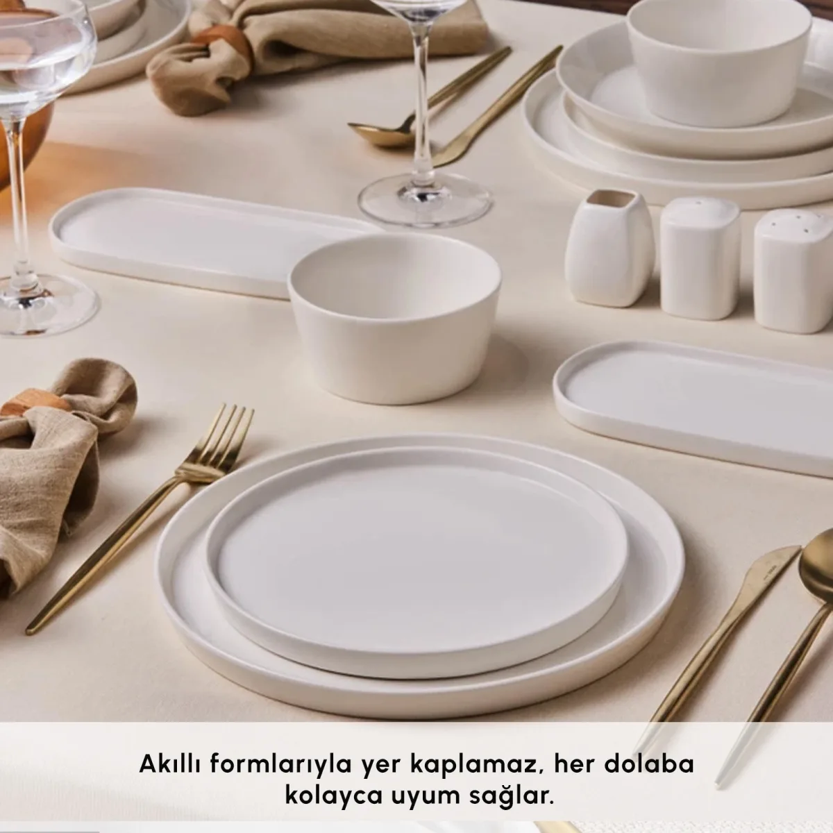 Karaca Stream Bone Bomo 53 Parça 12 Kişilik Yemek Takımı - görsel 5