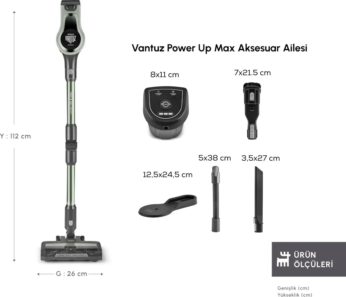 Karaca Vantuz Power Up Max Dikey Süpürge Sage Green - görsel 3