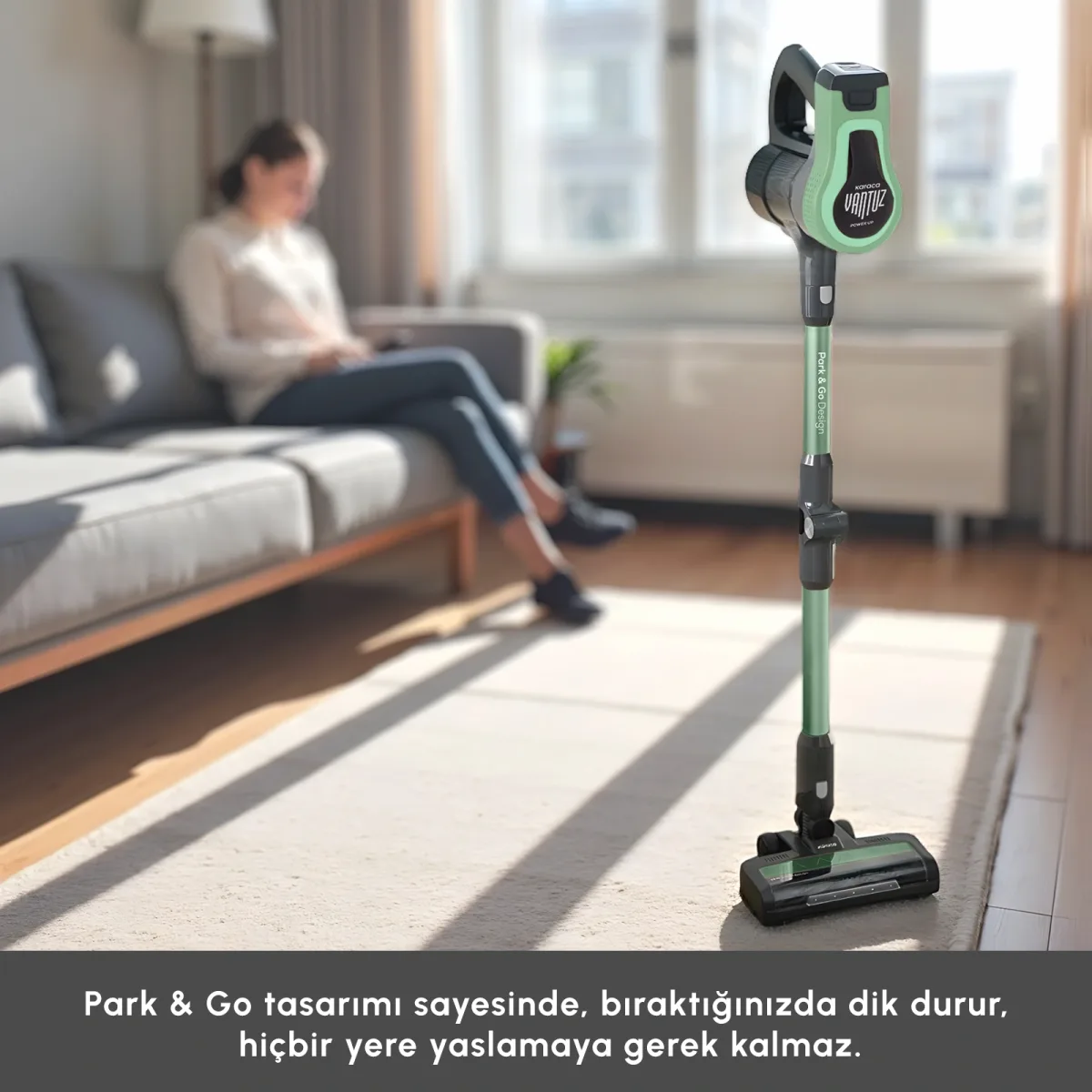 Karaca Vantuz Power Up Max Dikey Süpürge Sage Green - görsel 5