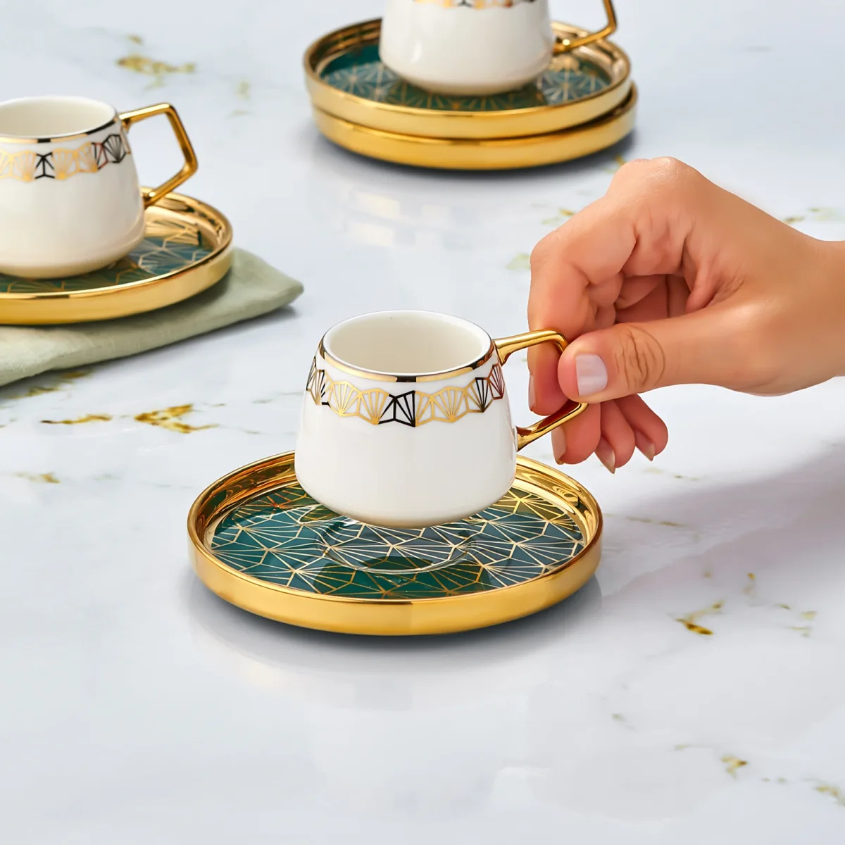 Karaca Verde 6 Kişilik Kahve Fincan Takımı 100 ml - görsel 5