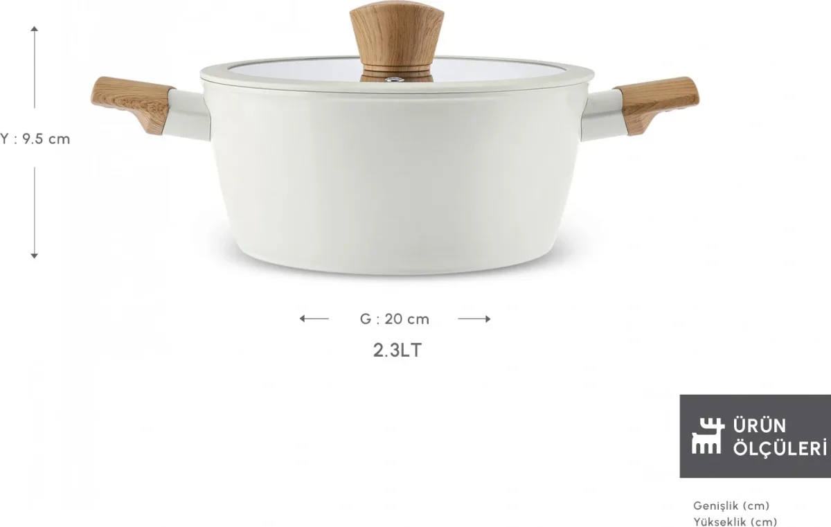 Karaca x Refika Swiss Crystal Almond Cream 20 cm Tencere - görsel 2