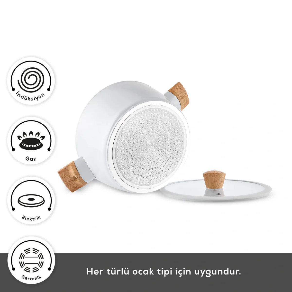 Karaca x Refika Swiss Crystal Almond Cream 20 cm Tencere - görsel 3