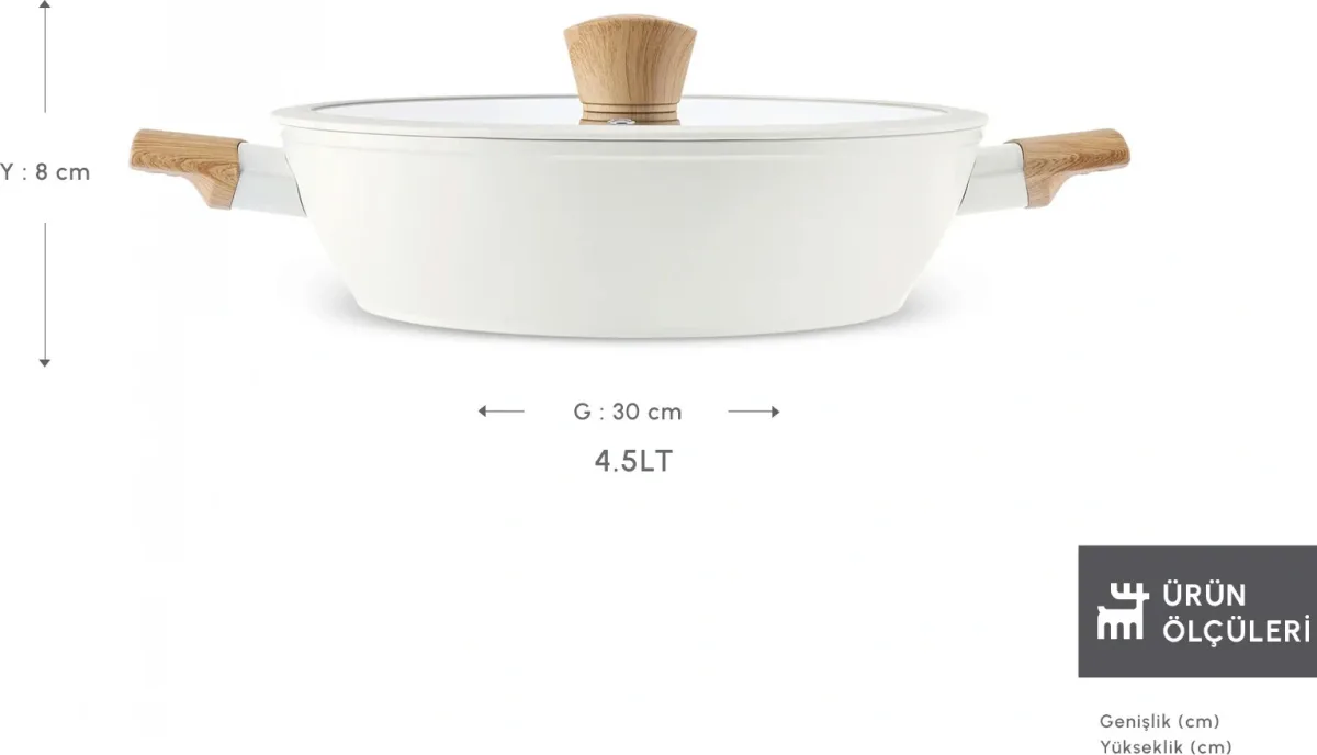 Karaca x Refika Swiss Crystal Almond Cream 30 cm Karnıyarık Tencere - görsel 2
