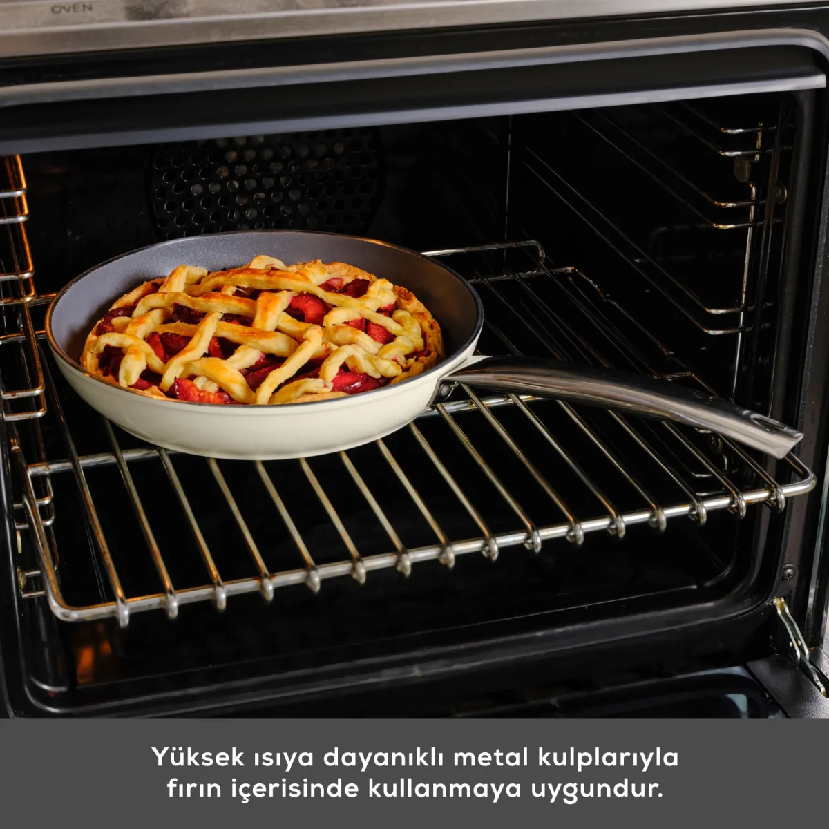 Karaca x Refika Swiss Crystal Creamy Metal Kulplu 7 Parça Tencere ve Tava Seti Krem - görsel 5