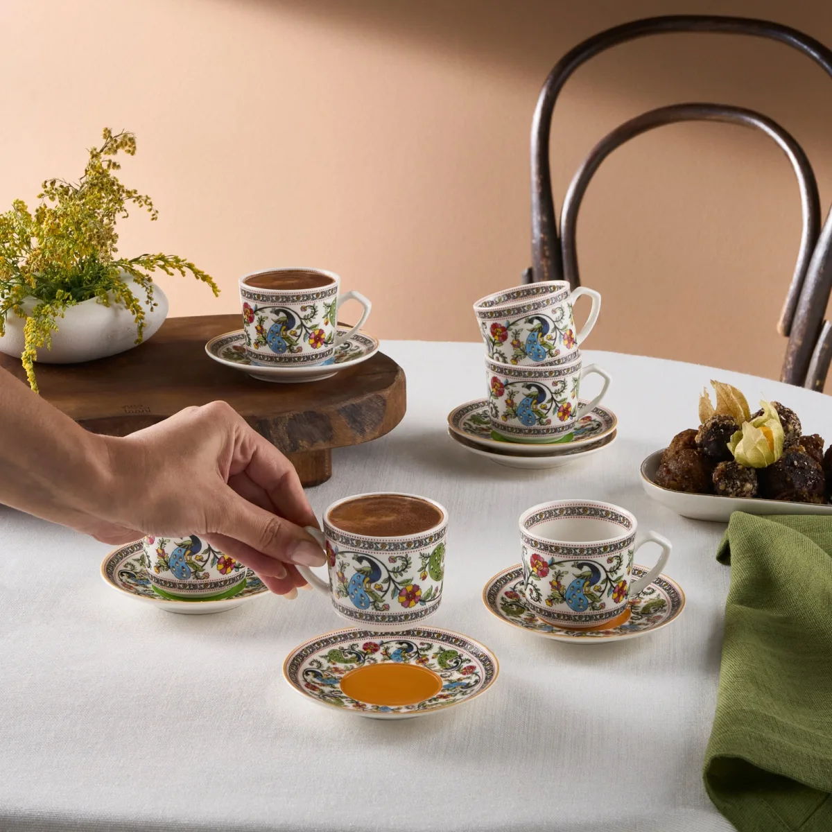 Karaca Yasemen 6 Kişilik Kahve Fincan Takımı 80 ml - görsel 5