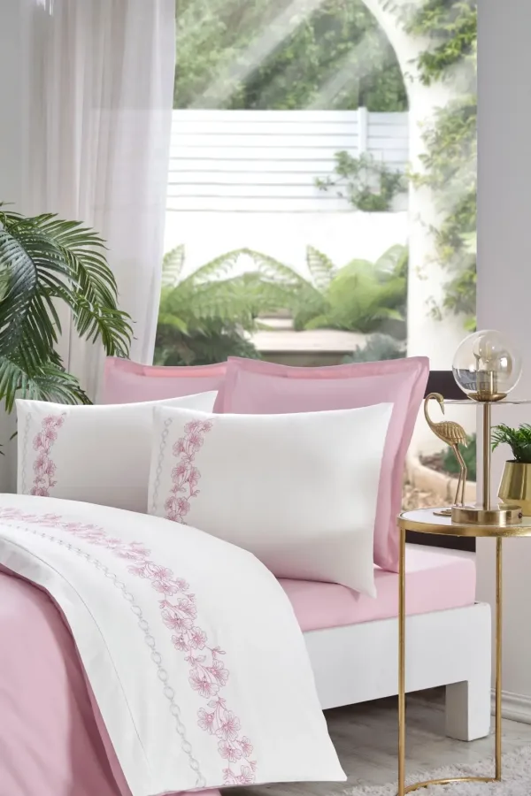 Özdilek Boutique Petra Çift Kişilik Nevresim Takımı Pembe