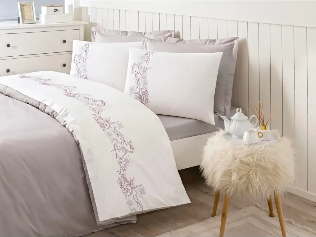 Özdilek Boutique Reina Çift Kişilik Nevresim Takımı Bej - görsel 2