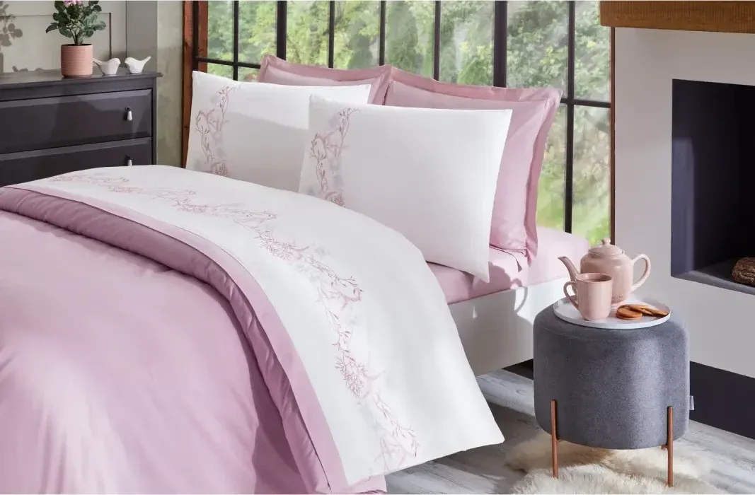 Özdilek Boutique Reina Çift Kişilik Nevresim Takımı Pembe - görsel 2