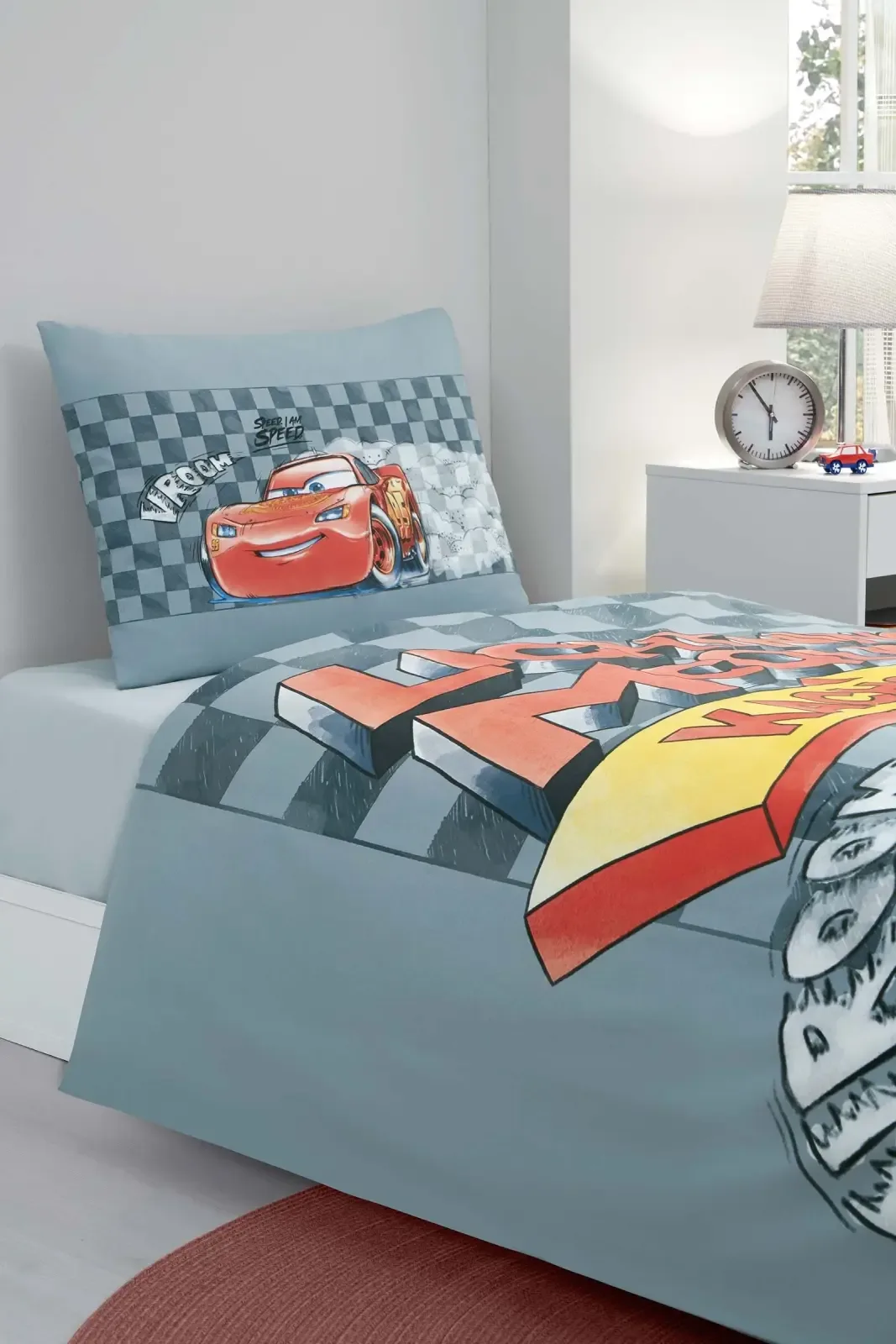 Özdilek Cars Mcqueen Speed Tek Kişilik Disney Lisanslı Lastikli Çocuk Nevresim Takımı - görsel 3