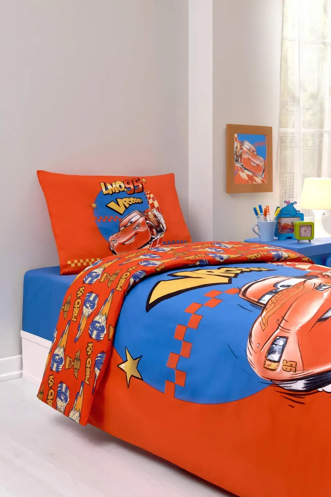 Özdilek Cars Neon Drift Tek Kişilik Disney Lisanslı Lastikli Çocuk Nevresim Takımı - görsel 3