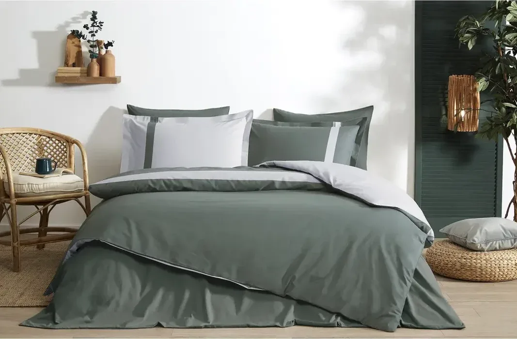 Özdilek Colour Stripe Çift Kişilik Nevresim Takımı Haki - görsel 4