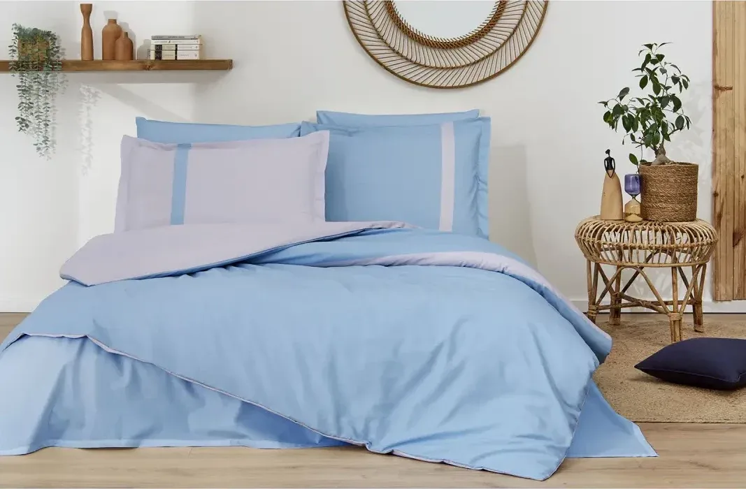 Özdilek Colour Stripe Çift Kişilik Nevresim Takımı Mavi - görsel 4