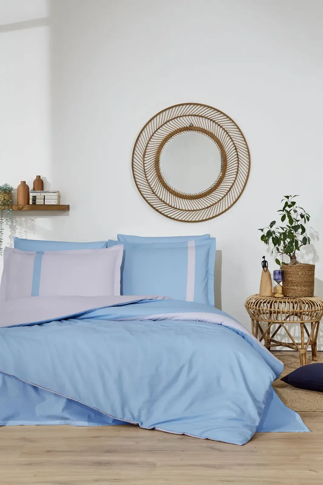 Özdilek Colour Stripe Çift Kişilik Nevresim Takımı Mavi