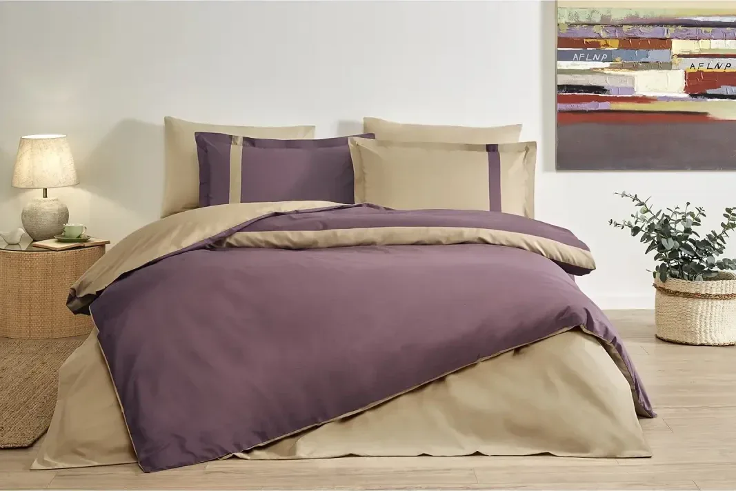 Özdilek Colour Stripe Çift Kişilik Nevresim Takımı Mürdüm - görsel 4