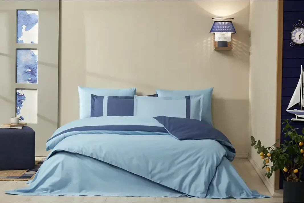 Özdilek Colour Stripe Çift Kişilik Nevresim Takımı Turkuaz - görsel 4