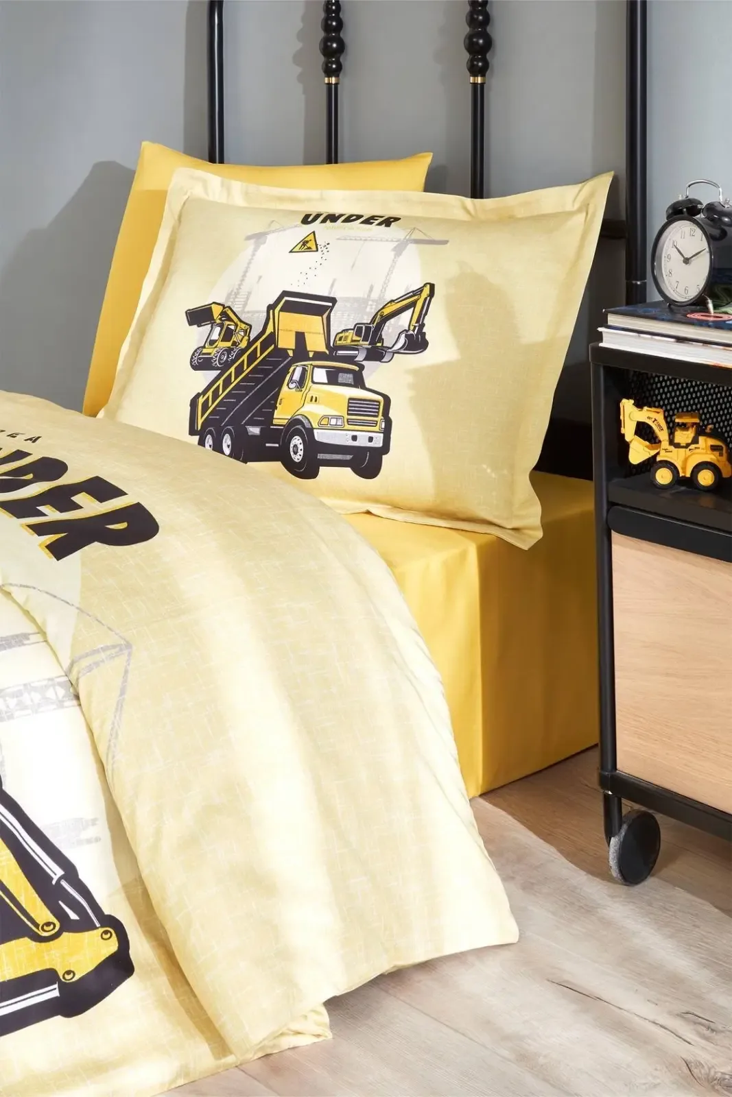 Özdilek Construction Tek Kişilik Lastikli Çarşaf Nevresim Takımı - görsel 3